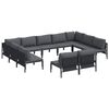 vidaXL Conjunto de sof&aacute;s de jard&iacute;n 11 uds. Negro Acero
