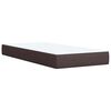 vidaXL Cama box spring con colch&oacute;n tela marr&oacute;n oscuro 90x190 cm
