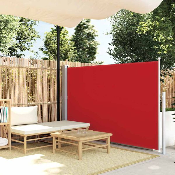 vidaXL Toldo lateral retráctil de jardín rojo 140x500 cm