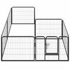 vidaXL Corral para perros 8 paneles de acero 60x80 cm negro