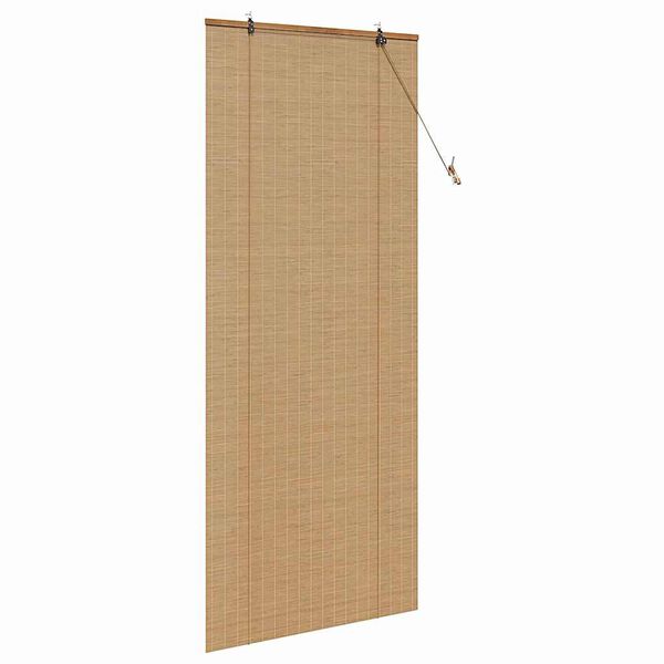 vidaXL Estor enrollable con cortinas Manual Marrón 80 x 220 cm Bambú