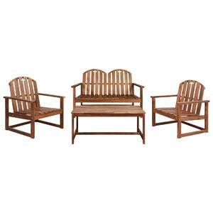 vidaXL Set de muebles de jard&iacute;n 4 piezas madera maciza de acacia