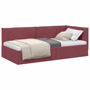 vidaXL Estructura de cama en esquina Rojo vino 90 x 200 cm Terciopelo