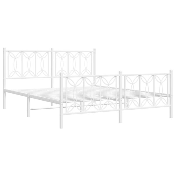 vidaXL Estructura cama sin colchón con estribo metal blanco 150x200 cm