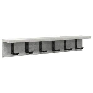 vidaXL Perchero de pared Gris Concreto 60 x 10,5 x 10,5 cm
