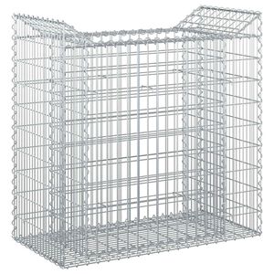 vidaXL Cama elevada de gavi&oacute;n Plateado