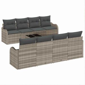 vidaXL Conjunto de sof&aacute; de jard&iacute;n 9 uds. 8-N&uacute;mero de plazas