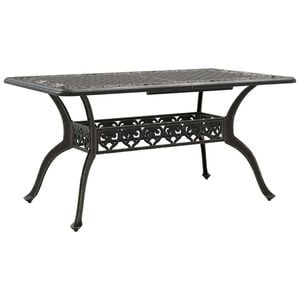 vidaXL Mesa de jard&iacute;n aluminio fundido bronce 150x90x72 cm