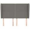 vidaXL Cabecero con orejas de tela gris oscuro 147x23x118/128 cm