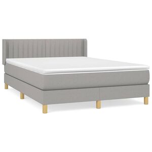 vidaXL Cama box spring con colch&oacute;n tela gris claro 140x200 cm