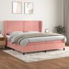 vidaXL Cama box spring con colch&oacute;n terciopelo rosa 200x200 cm