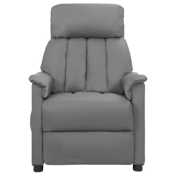 vidaXL Sill&oacute;n de masaje de cuero sint&eacute;tico gris