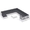 vidaXL Muebles de jardín 12 pzas con cojines blanco madera de pino