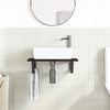 vidaXL Estante de lavabo de pared de acero y madera maciza de roble