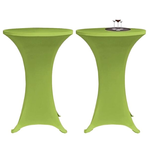 vidaXL Funda el&aacute;stica para mesa 2 unidades 70 cm verde