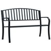 vidaXL Banco de jard&iacute;n acero negro 125 cm