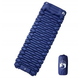vidaXL Colchón de camping autoinflable con almohada 1 persona azul