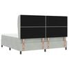 vidaXL Cama tipo Box Spring Gris Claro 200 x 200 cm Poli&eacute;ster