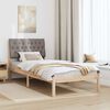 vidaXL Estructura de Cama con Cabecera Tapizada Marr&oacute;n 90 x 190 cm