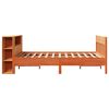 vidaXL Cama con estanter&iacute;a sin colch&oacute;n madera maciza marr&oacute;n 150x200 cm
