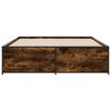 vidaXL Estructura cama madera ingeniería metal roble ahumado 140x200cm