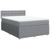 vidaXL Cama box spring con colch&oacute;n tela gris claro 160x200 cm
