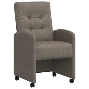 vidaXL Sillas de Comedor con Ruedas 2 pcs Gris 58 x 67 x 97 cm