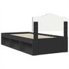 vidaXL Estructura de cama Negro 90 x 200 cm Madera de pino macizo