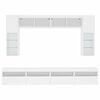 vidaXL Mueble de pared de TV con luces LED 8 piezas blanco