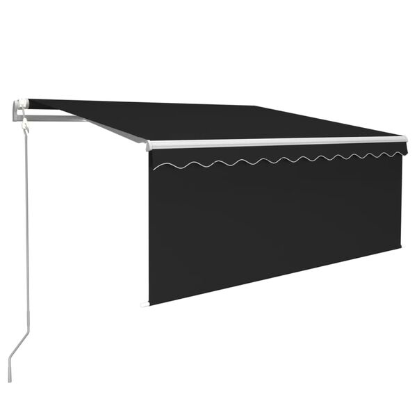 vidaXL Toldo autom&aacute;tico persiana, LED y sensor viento antracita 3x2,5m