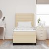 vidaXL Cama tipo Box Spring con colch&oacute;n Crema 90 x 190 cm tela