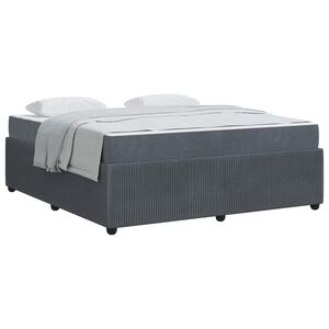 vidaXL Estructura de cama con colch&oacute;n Gris oscuro 180 x 200 cm tela