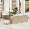 vidaXL Conjunto de sofá de jardín 7 pcs Beige ratán sintético