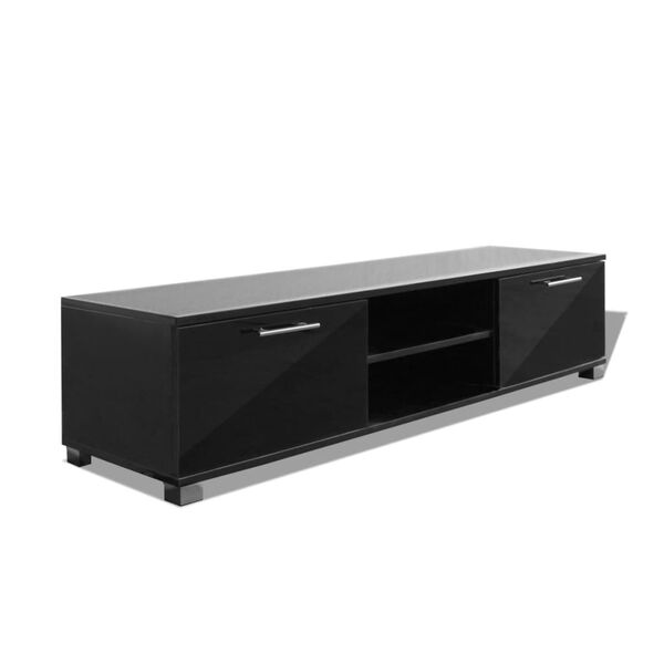 vidaXL Mueble de TV negro brillo 120x40,5x35 cm