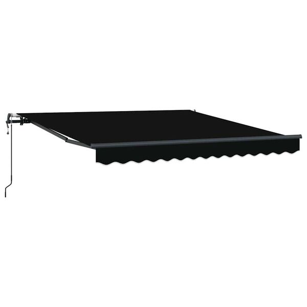 vidaXL Toldo Retr&aacute;ctil Negro 350 x 250 cm Tela y Aluminio