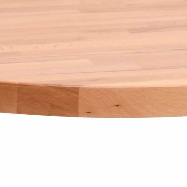 vidaXL Tablero redondo de madera maciza de haya &Oslash;80x1,5cm