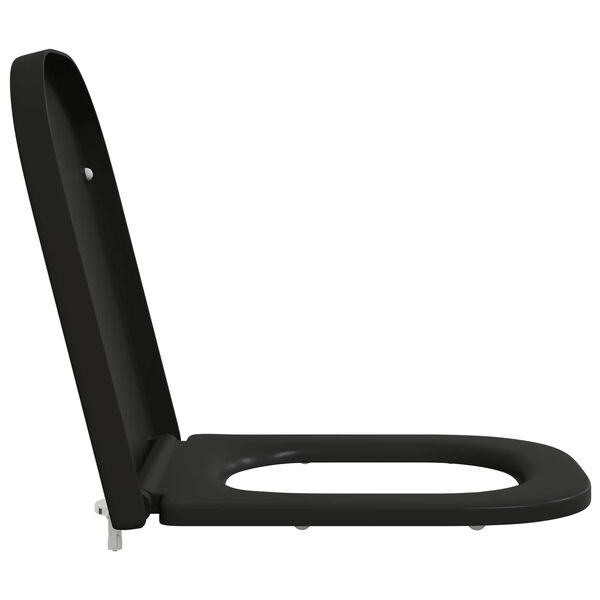 vidaXL Asiento de WC Negro 44,5 x 35 x 3,6 cm Duroplast