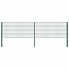 vidaXL Panel de valla con postes de hierro 349x80 cm verde