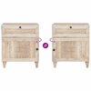 vidaXL Armario de Noche Beige 50 x 33 x 60 cm Madera maciza de Acacia