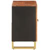vidaXL Mueble para lavabo de ba&ntilde;o madera maciza mango marr&oacute;n y negro