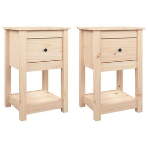 vidaXL Mesitas de noche 2 uds madera maciza de pino 40x35x61,5 cm