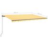 vidaXL Toldo de pie autom&aacute;tico amarillo y blanco 500x300 cm