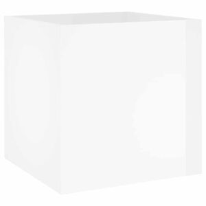 vidaXL Jardinera de madera de ingenier&iacute;a blanca brillante 40x40x40 cm