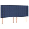 vidaXL Cama box spring colch&oacute;n y luces LED tela azul 200x200 cm