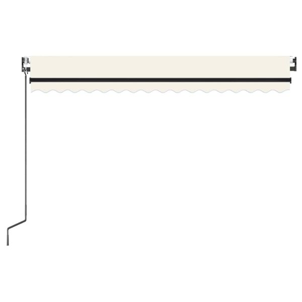 vidaXL Toldo autom&aacute;tico con LED y sensor de viento crema 450x300 cm
