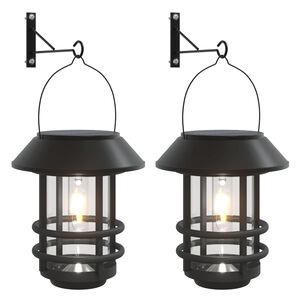 vidaXL Faroles solares de pared de exterior luz blanca 2 uds