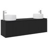 vidaXL Juego de Muebles de Ba&ntilde;o 3 uds. Negro 49,5 x 44,5 x 66 cm