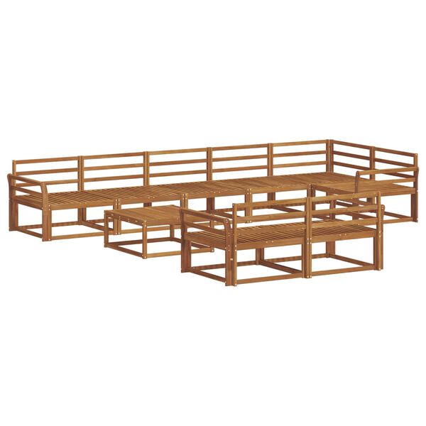 vidaXL Conjunto de sof&aacute;s de exterior 9 pcs Natural