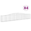 vidaXL Cestas de gaviones 4 uds forma de arco hierro 400x30x60/80 cm