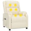 vidaXL Sillón de masaje eléctrico cuero sintético crema